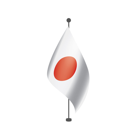 Japan national flag, vector illustration on a white backgroundのイラスト素材
