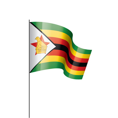 Zimbabwe national flag, vector illustration on a white backgroundのイラスト素材