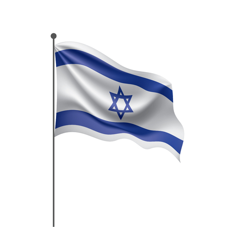 Israel national flag, vector illustration on a white backgroundのイラスト素材