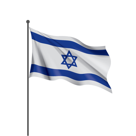 Israel national flag, vector illustration on a white backgroundのイラスト素材