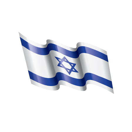Israel national flag, vector illustration on a white backgroundのイラスト素材