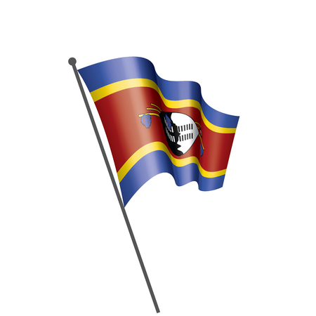 Swaziland national flag, vector illustration on a white backgroundのイラスト素材