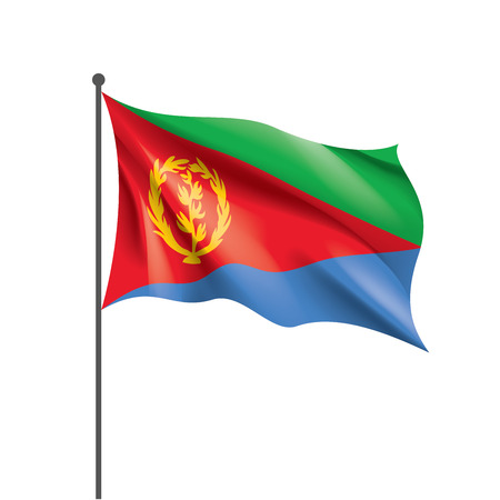 Eritrea national flag, vector illustration on a white backgroundのイラスト素材