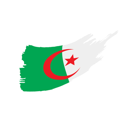 Algeria flag, vector illustration on a white backgroundのイラスト素材