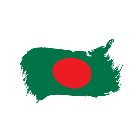 Bangladesh flag, vector illustration on a white backgroundのイラスト素材
