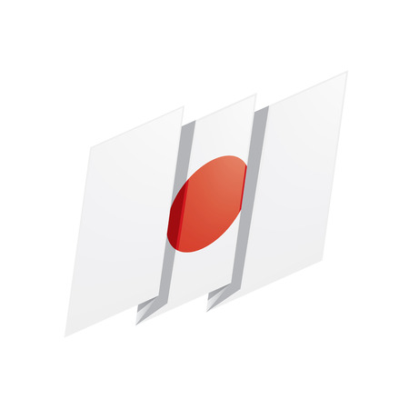 Japan flag, vector illustration on a white backgroundのイラスト素材