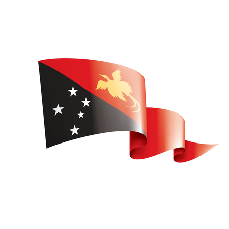 Papua New Guinea national flag, vector illustration on a white backgroundのイラスト素材