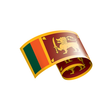 Sri Lanka flag, vector illustration on a white backgroundのイラスト素材