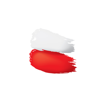 Poland flag, vector illustration on a white background.のイラスト素材