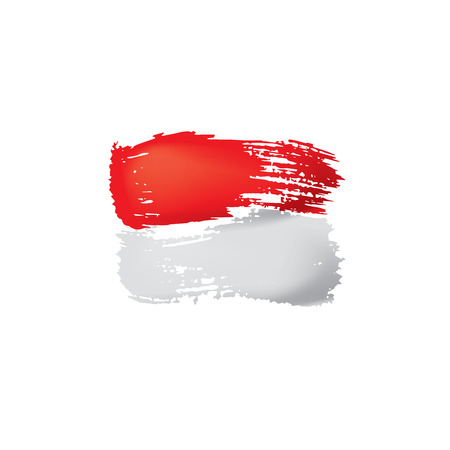 Indonesia flag, vector illustration on a white background.のイラスト素材