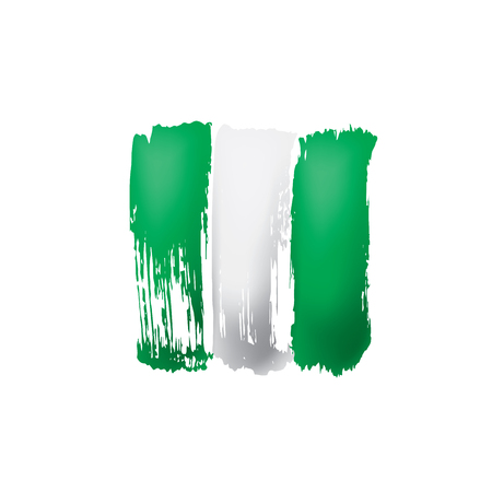 Nigeria flag, vector illustration on a white background.のイラスト素材