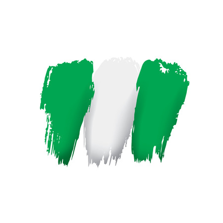 Nigeria flag, vector illustration on a white background.のイラスト素材