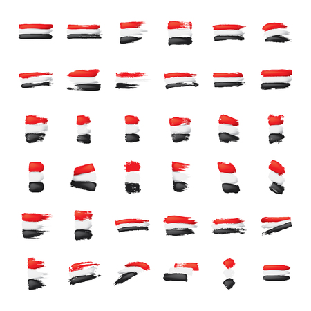 Yemeni flag, vector illustration on a white background.のイラスト素材