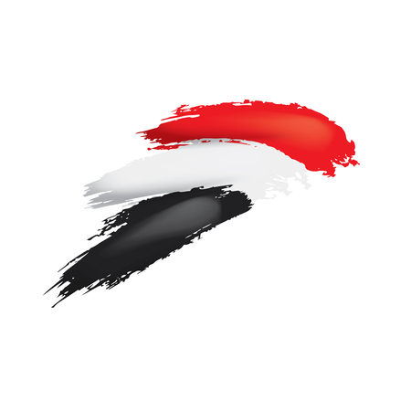 Yemeni flag, vector illustration on a white background.のイラスト素材