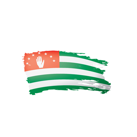 Abkhazia flag, vector illustration on a white backgroundのイラスト素材
