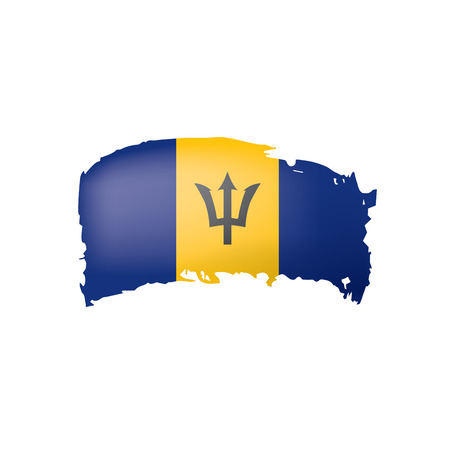 Barbados flag, vector illustration on a white backgroundのイラスト素材