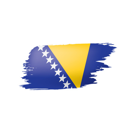 Bosnia and Herzegovina flag, vector illustration on a white backgroundのイラスト素材