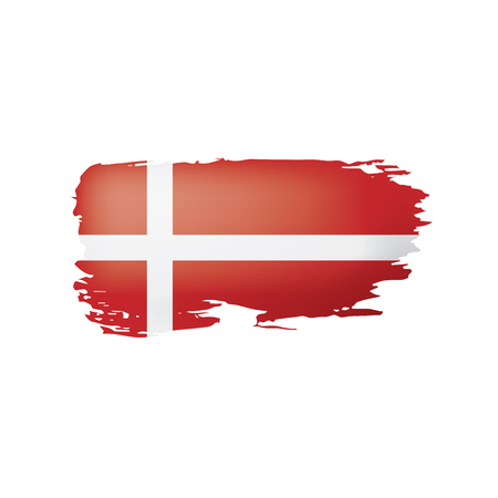Denmark flag, vector illustration on a white background.のイラスト素材
