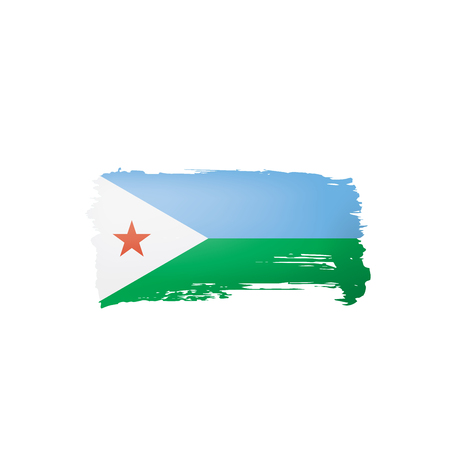 Djibouti flag, vector illustration on a white background.のイラスト素材