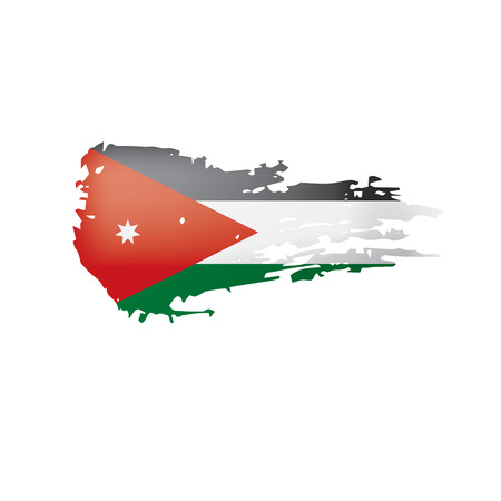Jordan flag, vector illustration on a white background.のイラスト素材