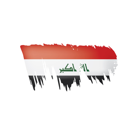 Iraqi flag isolated on a white background, vector illustrationのイラスト素材