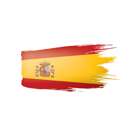 Spain flag isolated on a white background, vector illustrationのイラスト素材