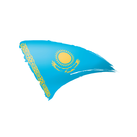 Kazakhstan flag, vector illustration on a white background.のイラスト素材