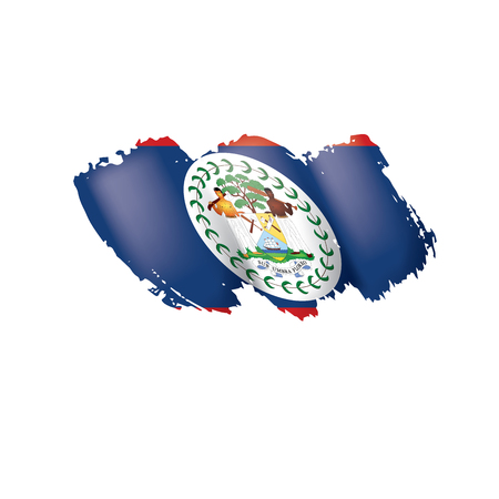 Belize flag, vector illustration on a white background.のイラスト素材