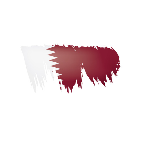 Qatar flag, vector illustration on a white backgroundのイラスト素材