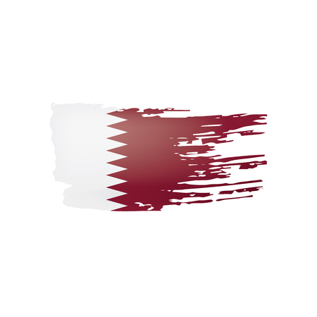 Qatar flag, vector illustration on a white backgroundのイラスト素材