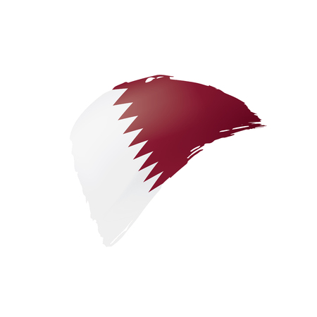 Qatar flag, vector illustration on a white backgroundのイラスト素材