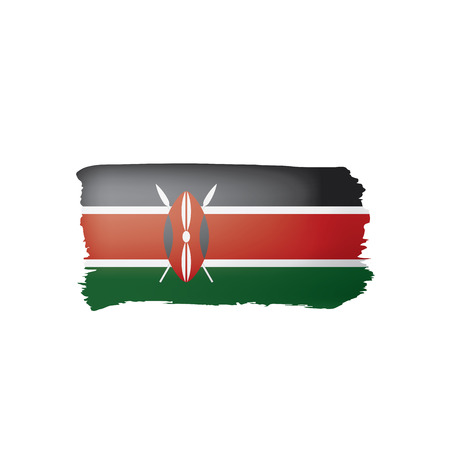 Kenya flag, vector illustration on a white backgroundのイラスト素材