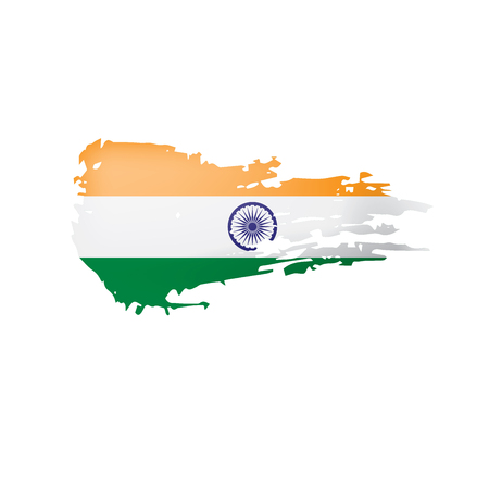 India flag, vector illustration on a white backgroundのイラスト素材