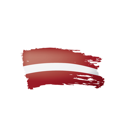 Latvia flag, vector illustration on a white backgroundのイラスト素材