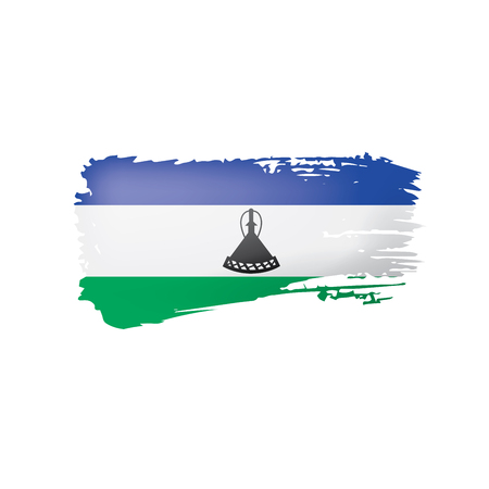 Lesotho flag, vector illustration on a white background.のイラスト素材