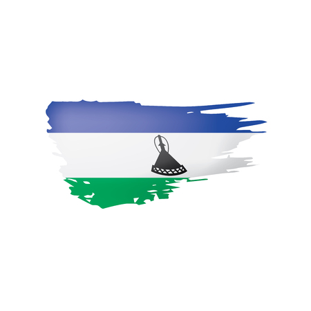 Lesotho flag, vector illustration on a white backgroundのイラスト素材