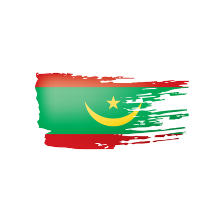 Mauritania flag, vector illustration on a white backgroundのイラスト素材