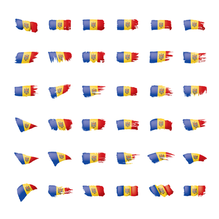 Moldova flag, vector illustration on a white backgroundのイラスト素材