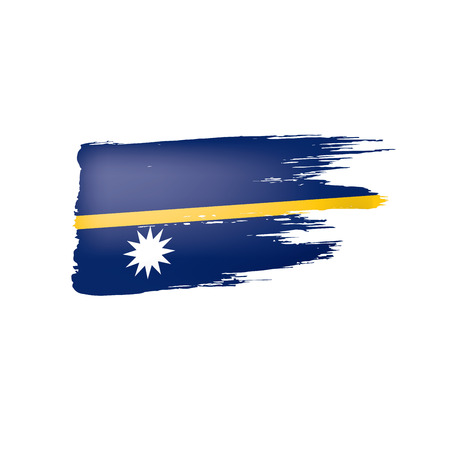 Nauru flag, vector illustration on a white backgroundのイラスト素材