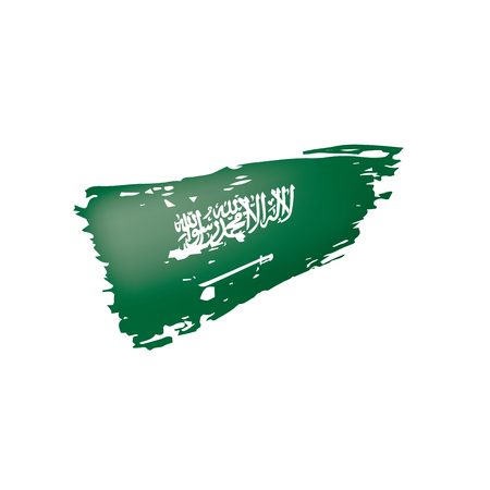 Saudi Arabia flag, vector illustration on a white backgroundのイラスト素材