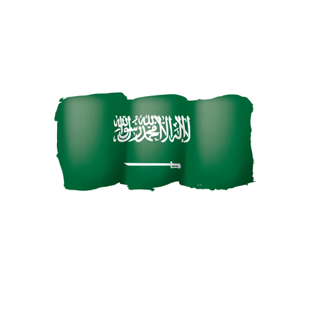 Saudi Arabia flag, vector illustration on a white backgroundのイラスト素材