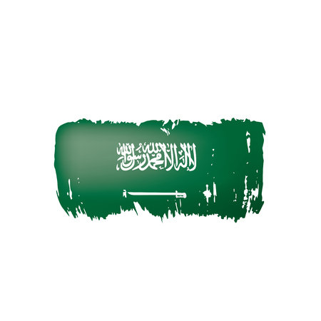 Saudi Arabia flag, vector illustration on a white backgroundのイラスト素材