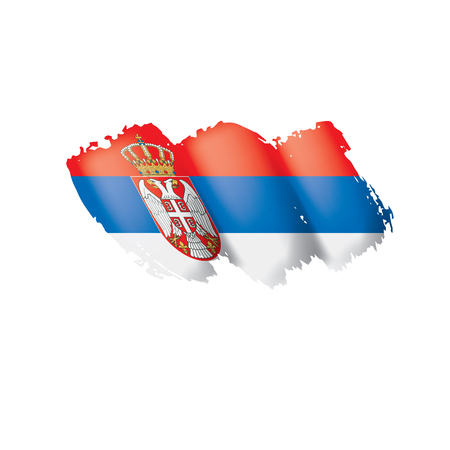 Serbia flag, vector illustration on a white backgroundのイラスト素材