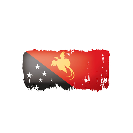Papua New Guinea flag, vector illustration on a white backgroundのイラスト素材