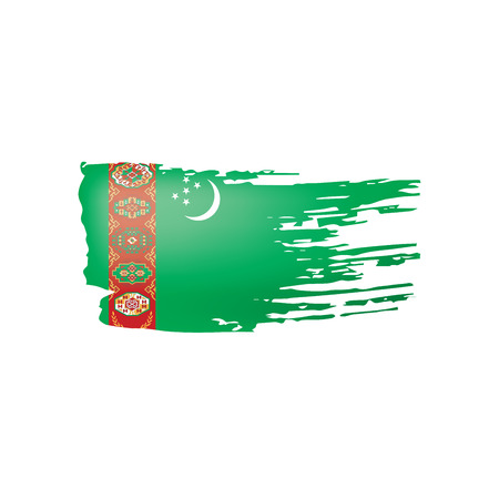 Turkmenistan flag, vector illustration on a white backgroundのイラスト素材