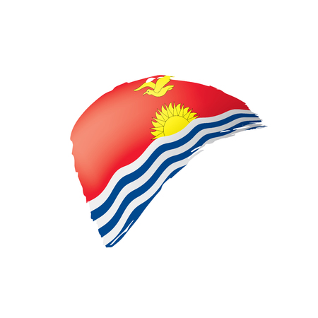 Kiribati flag, vector illustration on a white backgroundのイラスト素材
