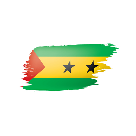 Sao Tome and Principe flag, vector illustration on a white backgroundのイラスト素材