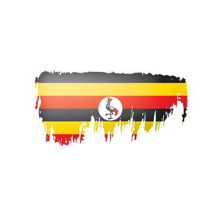 Uganda flag, vector illustration on a white background.のイラスト素材