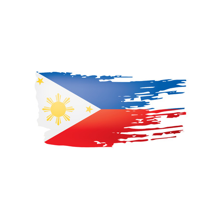 Philippines flag, vector illustration on a white backgroundのイラスト素材
