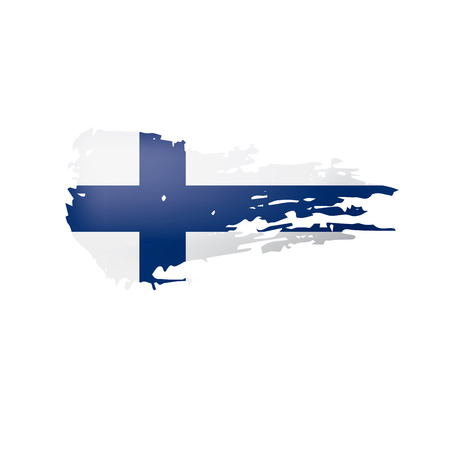 Finland flag, vector illustration on a white backgroundの写真素材